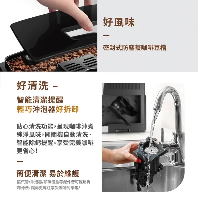 【Delonghi 迪朗奇】官方直營 ECAM22.110.B 全自動義式咖啡機(momo獨家.預購曜石黑11/21起出貨)