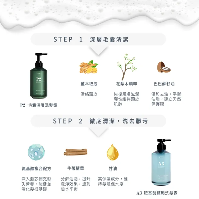 【EPURE】精準調理強韌組 2入(P2深層洗髮露500ml+A3蓬鬆洗髮露500ml)(乾性肌/細軟髮/強健髮根)