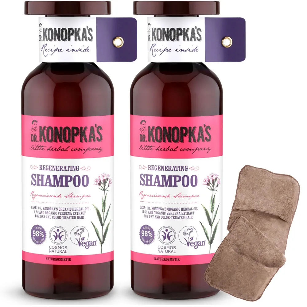 【Dr.Konopka’s】珂諾譜〔活力重塑〕洗髮精 500ml / 2入(贈手套式速乾巾/歐洲天然有機品牌)
