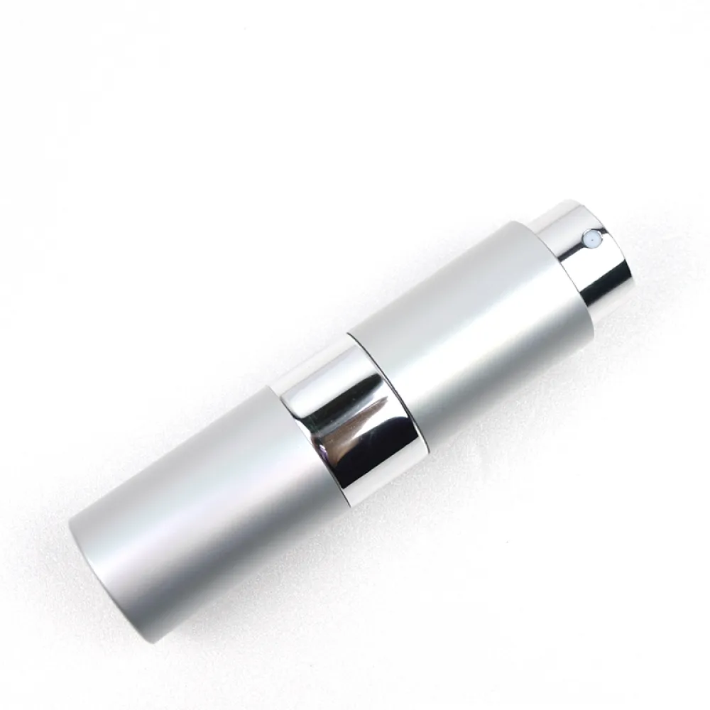 【MYBeauty】2入旋轉收納玻璃填充瓶15ml銀色贈分裝工具乙組(香水分裝小噴瓶/玻璃分裝瓶/按壓式噴霧瓶)