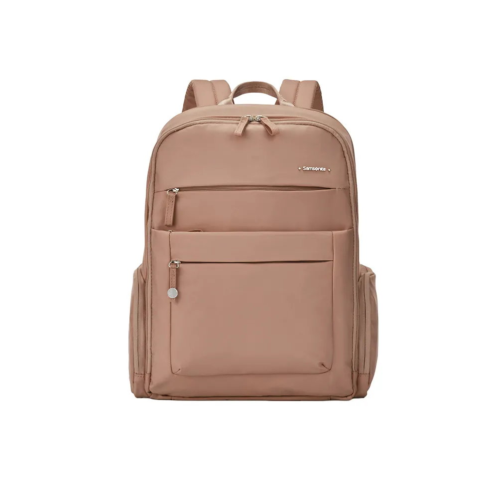 【Samsonite 新秀麗】MOVE 4.0 經典時尚輕量筆電後背包/女包/雙肩包/通勤包/電腦包14.1吋(杏仁米)