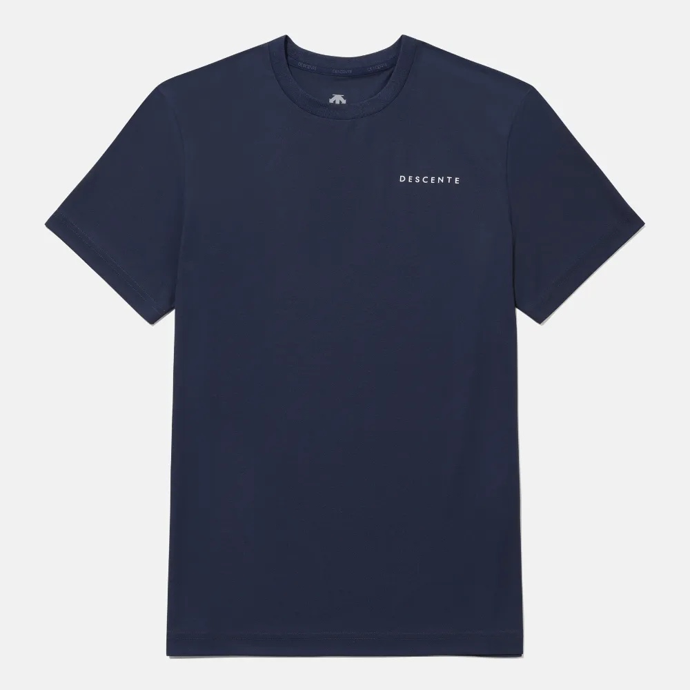 【DESCENTE】短袖上衣 男 女 中性 快排 UNI RAYBLOCK SHORT SLEEVE T-SHIRTS 深藍 SR223UTS47-DNVY