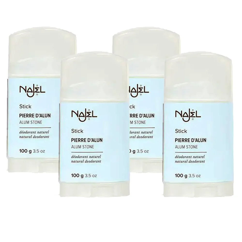 即期品【NAJEL】天然止汗制臭明礬石棒100gx4入組(扭蓋設計-總代理公司貨)