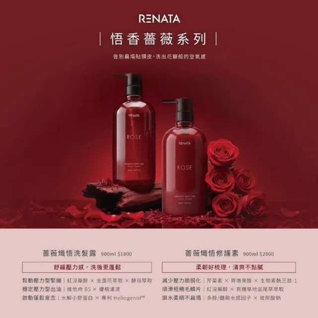 【RENATA 蕾娜塔】悟香系列-修護素900ml (官方直營 沉香紫悟 薔薇熾悟 海沐青悟 保濕 控油 蓬鬆 養髮 香氛)