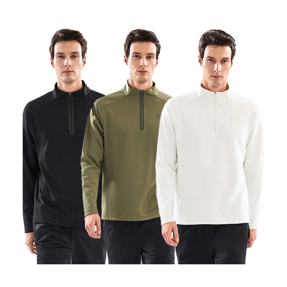 【Helly Hansen】男 H2Explorer 防曬 抗UV 長袖 拉鍊開襟 上衣 黑 卡其綠 白