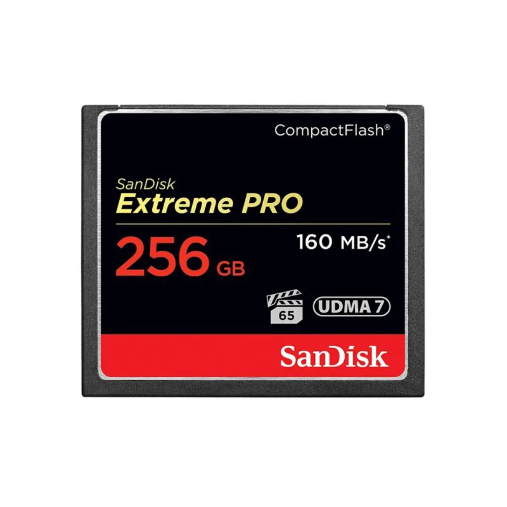 【SanDisk 晟碟】全新加速版 256GB Extreme Pro CF 記憶卡 4K支援(最高讀速160MB/s 有限永久保固)