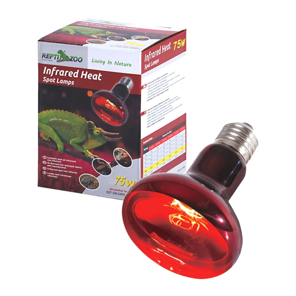 【REPTIZOO 瑞普】75W 全天候紅外線加熱燈 E27/取暖燈/夜間保溫燈泡(REPTI ZOO適用陸龜.兩棲爬蟲類AR75)