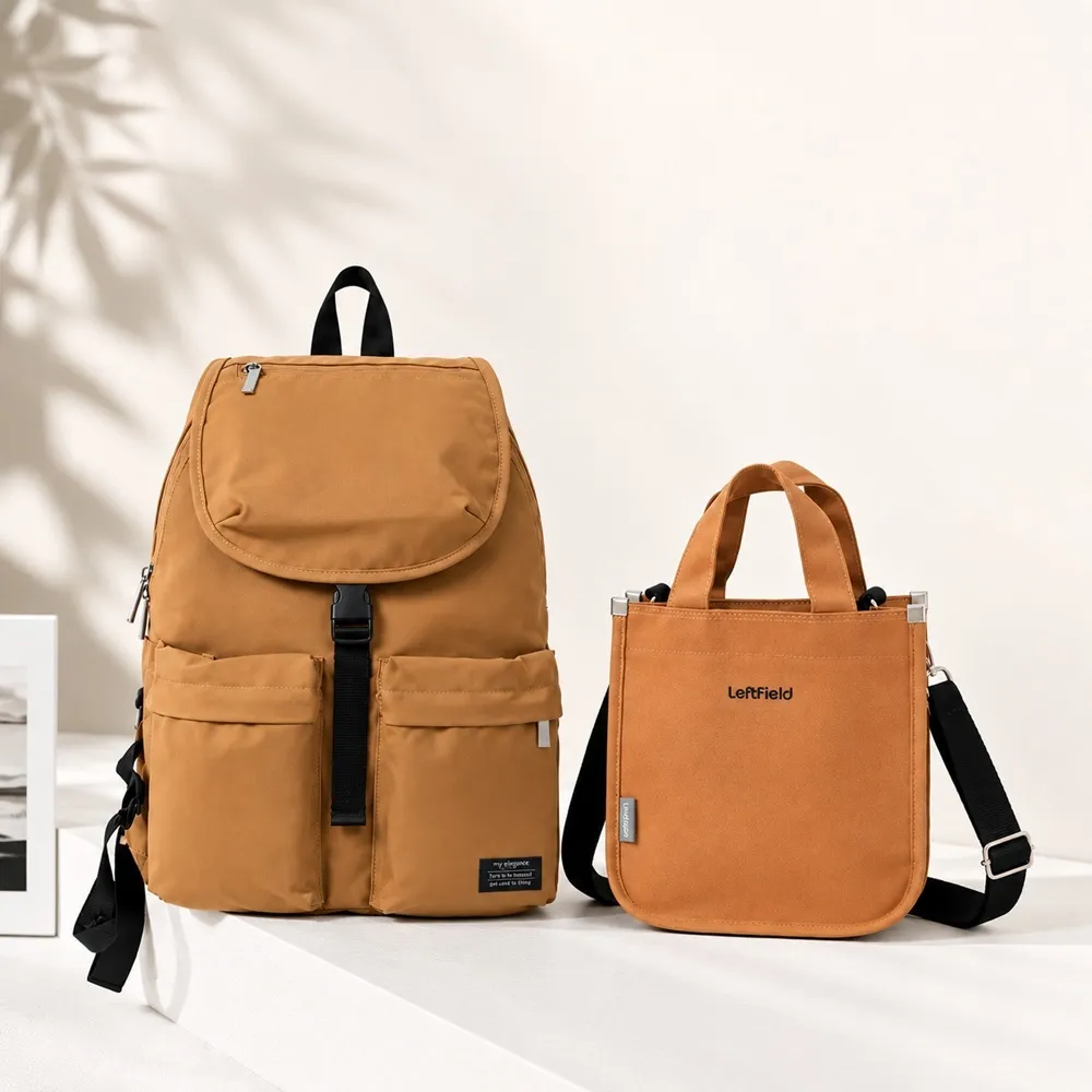 【WHOSE BAG】雙11 日系防潑水多隔層後背包＋韓國製2WAY側背包｜13吋筆電通勤雙包組 買一送一