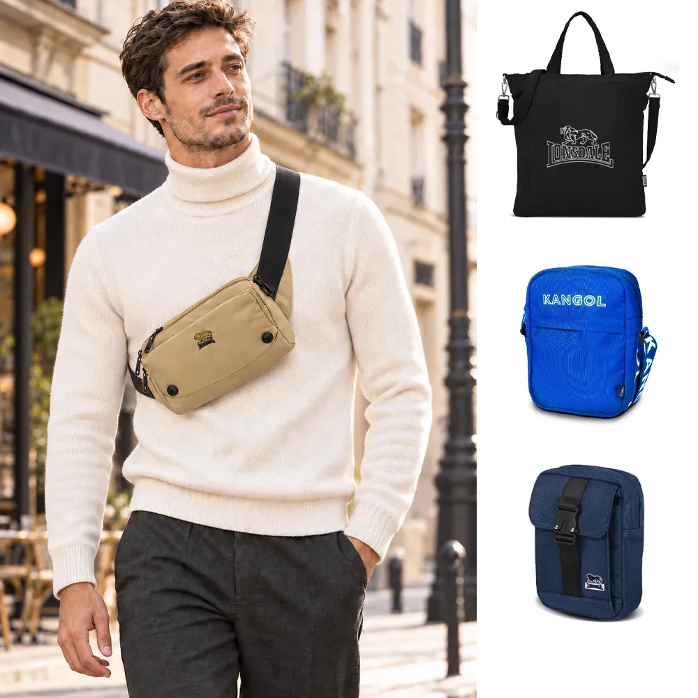 【ELLE】雙11 KANGOL 英國小獅 經典隨身包包 簡約托特包 腰包 水餃包 側背包 (多款)