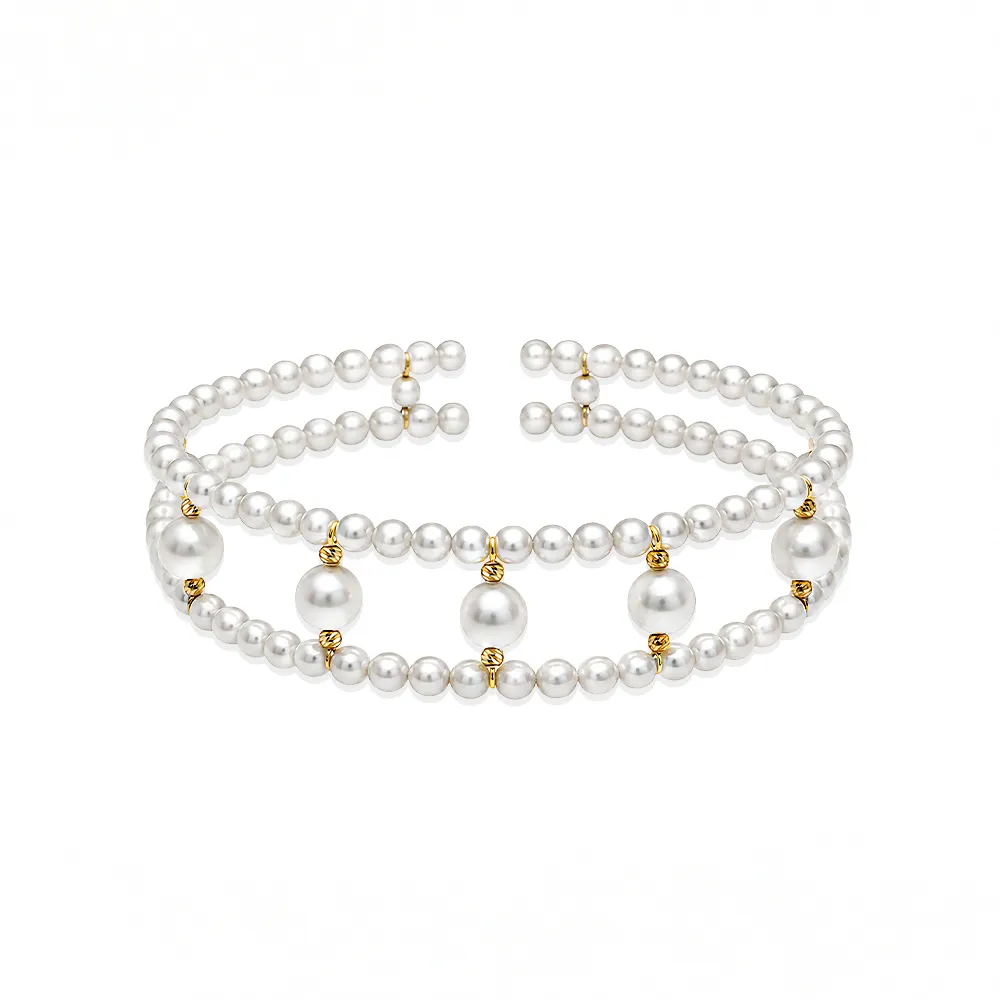 【JR.L JEWELRY】天然珍珠 繾綣心柔18K金珍珠手環(3-5.5MM)