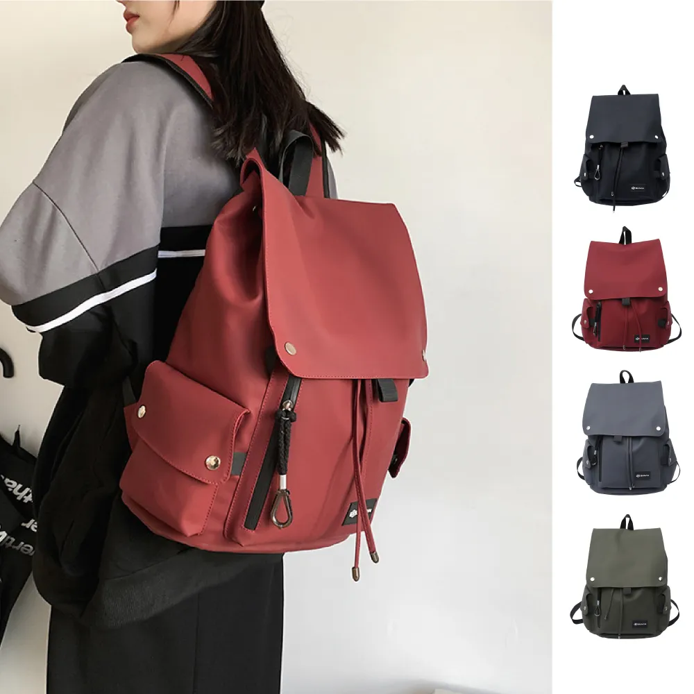 【Rosse Bags】雙11 男女款中性時尚大容量學生雙肩包(現+預  黑色／綠色／紅色／灰色)
