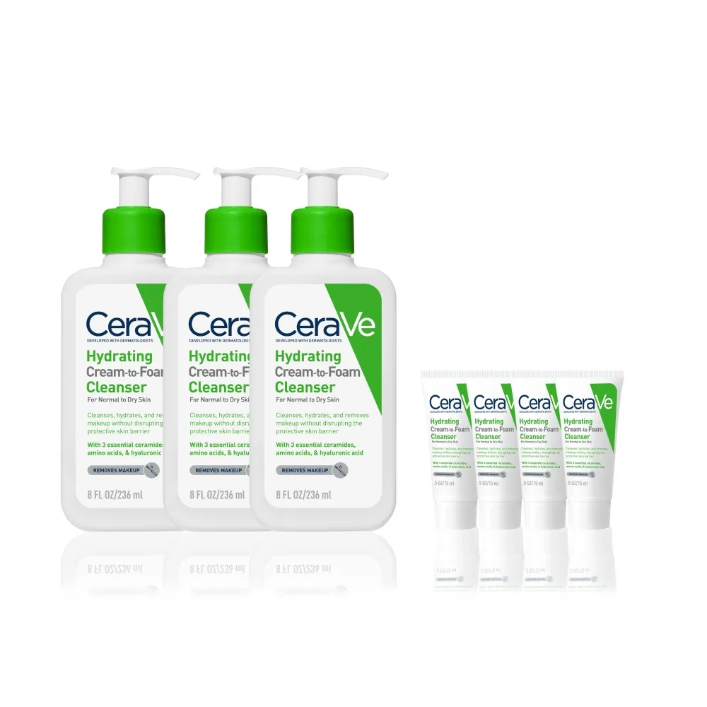 【CeraVe適樂膚】超值三入組★溫和洗卸泡沫潔膚乳 236ml(洗臉卸妝)