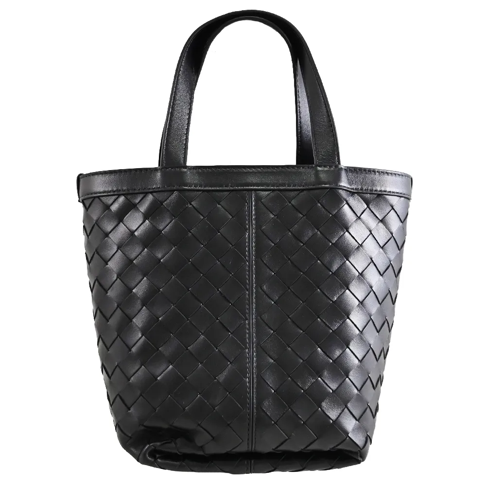 【BOTTEGA VENETA 寶緹嘉】簡約經典手工編織附萬用袋手提包托特包(黑)