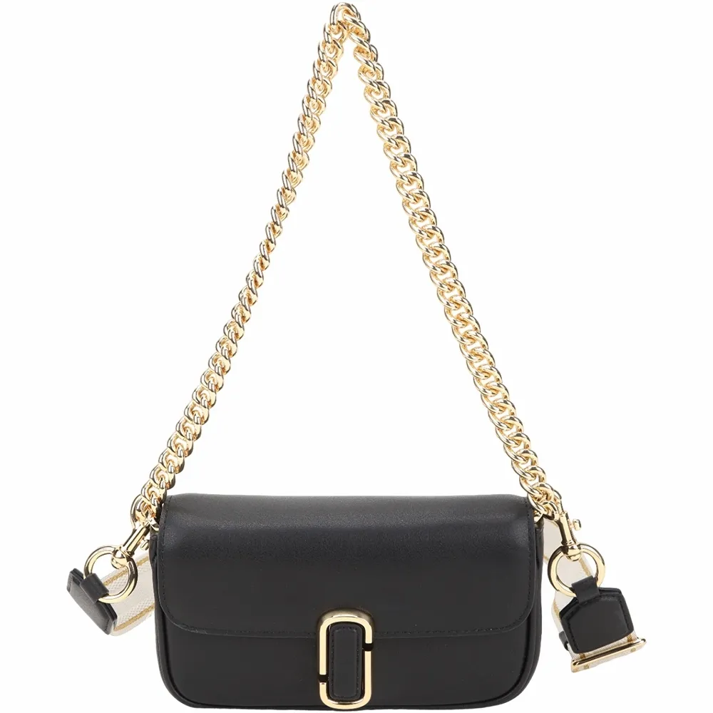 【MARC JACOBS】The J Marc 迷你款 附雙背帶小牛皮鍊帶肩/斜背包-多色可選(手提 兩用 鍊包 MJ)