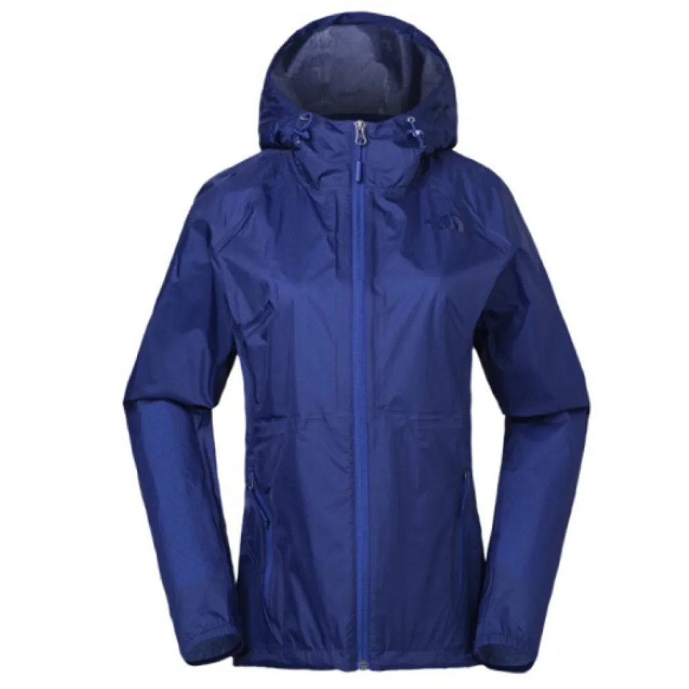 【The North Face】女款 防風防水透氣連帽外套.夾克/風雨衣(3CHS-ZDE 鳶尾藍 V)