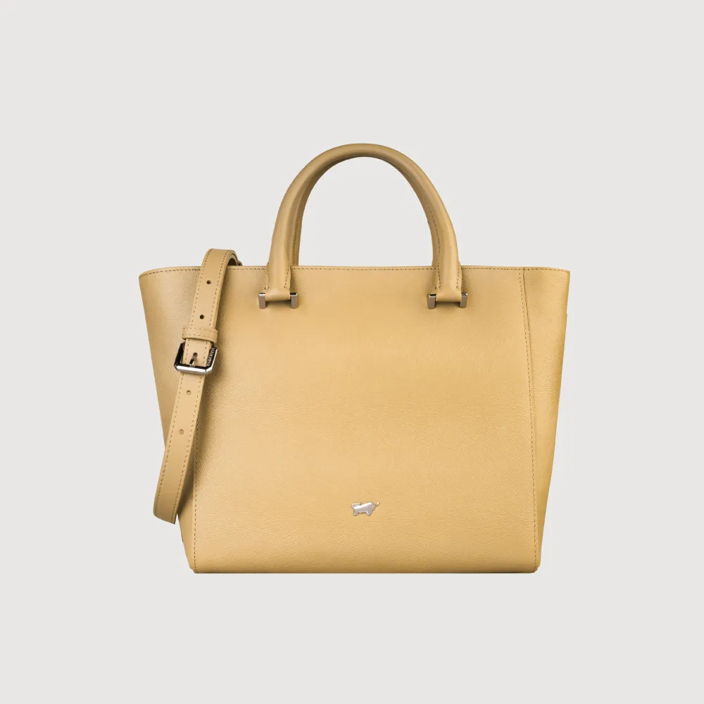 【BRAUN BUFFEL 德國小金牛】依雅娜 大托特包-淺棕色(BF853-56-CR) 女包送禮推薦