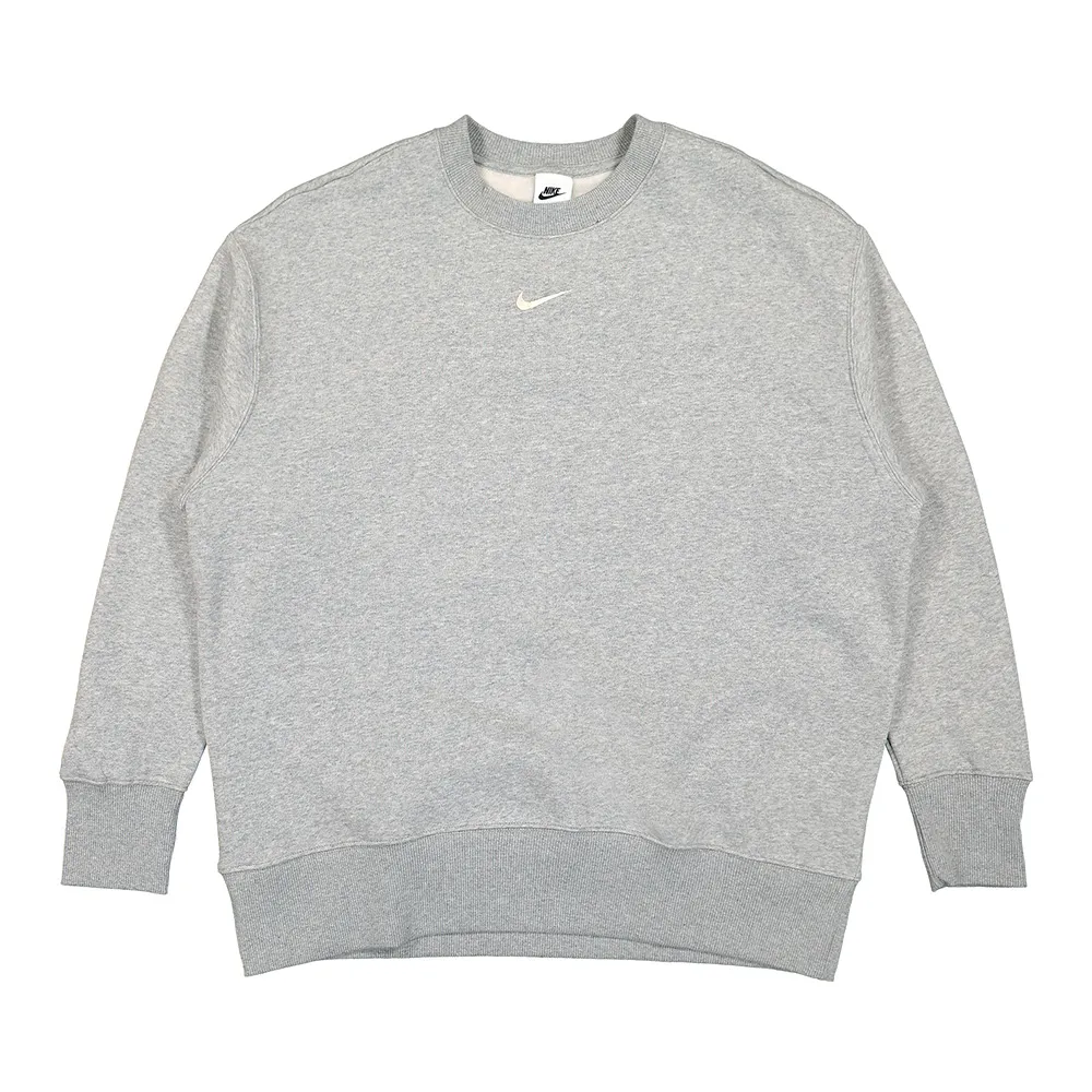 【NIKE 耐吉】PHNX FLC OS Crew 女款 灰色 運動 休閒 寬鬆 磨毛 棉質 大學T 長袖 DQ5734-063