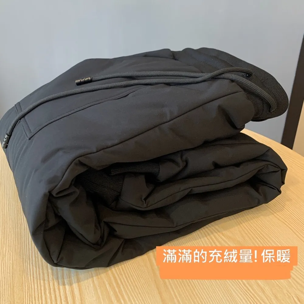 【米蘭精品】極速出貨  真羽絨90%鴨絨羽絨褲保暖長褲(收腳口防水無縫休閒女褲子黑色74ia1)