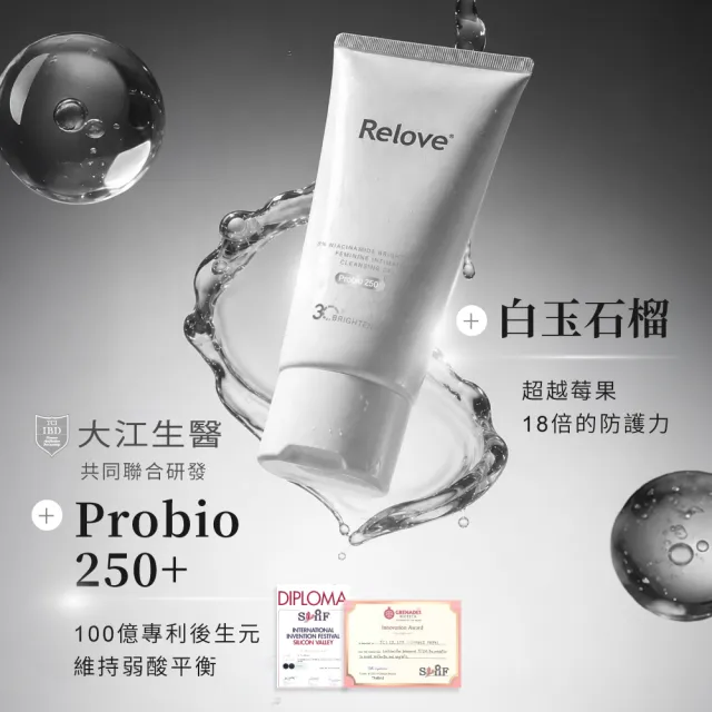 【Relove 官方直營】胺基酸私密潔淨凝露120ml+30ml(獨家德國進口益生元胺基酸 不含SLS SLES 嫩洗肌膚)