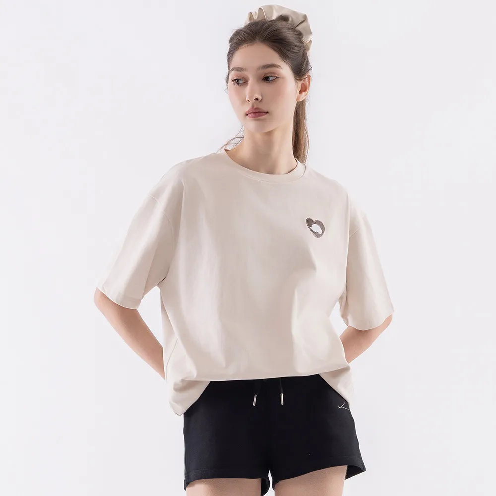 【SCANDINAVIAN FOREST 北歐小刺蝟】厚磅寬版純棉T(愛心皮革) T恤 純棉t 素t tshirt 男T 女T 厚磅 Oversize
