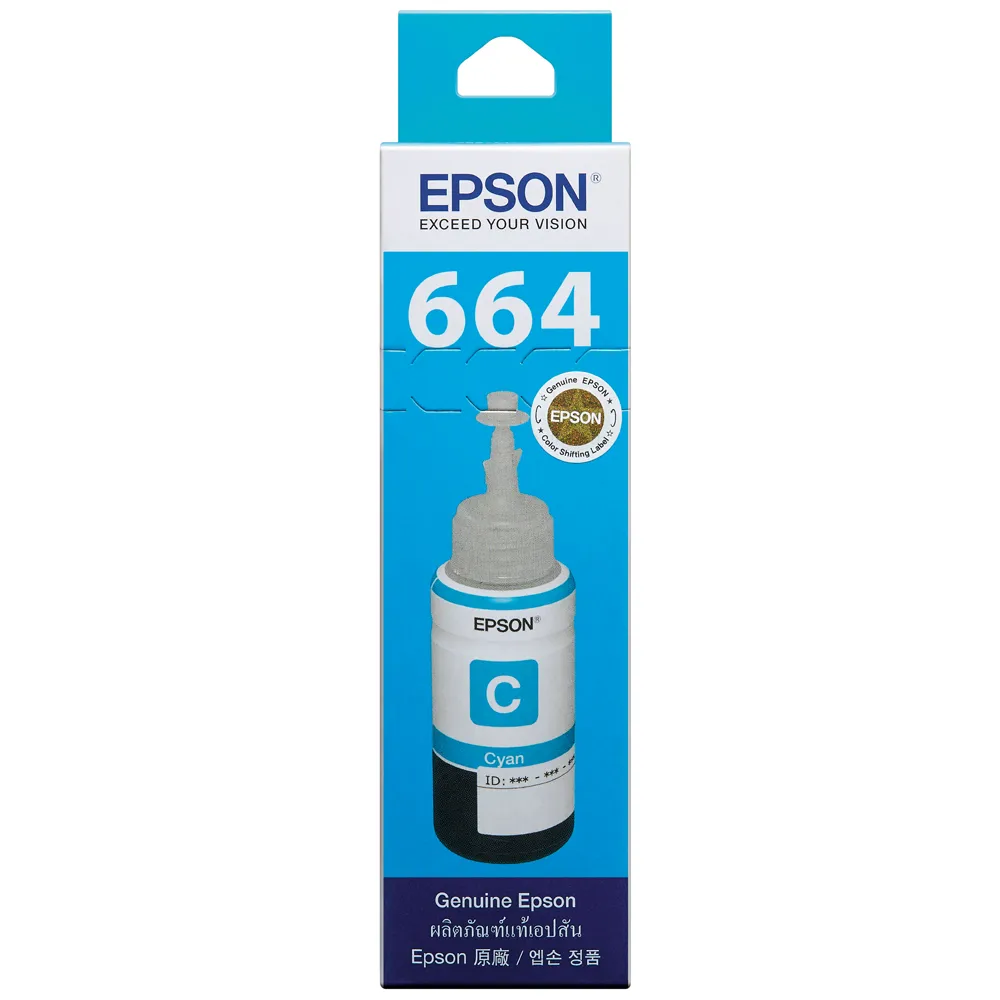 【EPSON】官方直營 664 藍色墨水瓶 70ml(T664200)(L121/L1300)