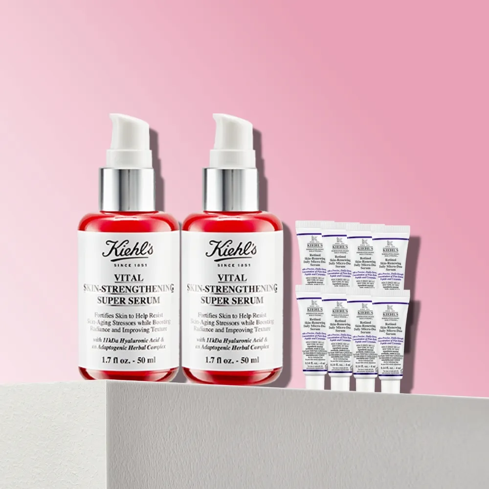 【Kiehl’s 契爾氏】官方直營 11kDa超導全能修護露 50ml雙入組(Kiehl’s/ 小紅瓶)