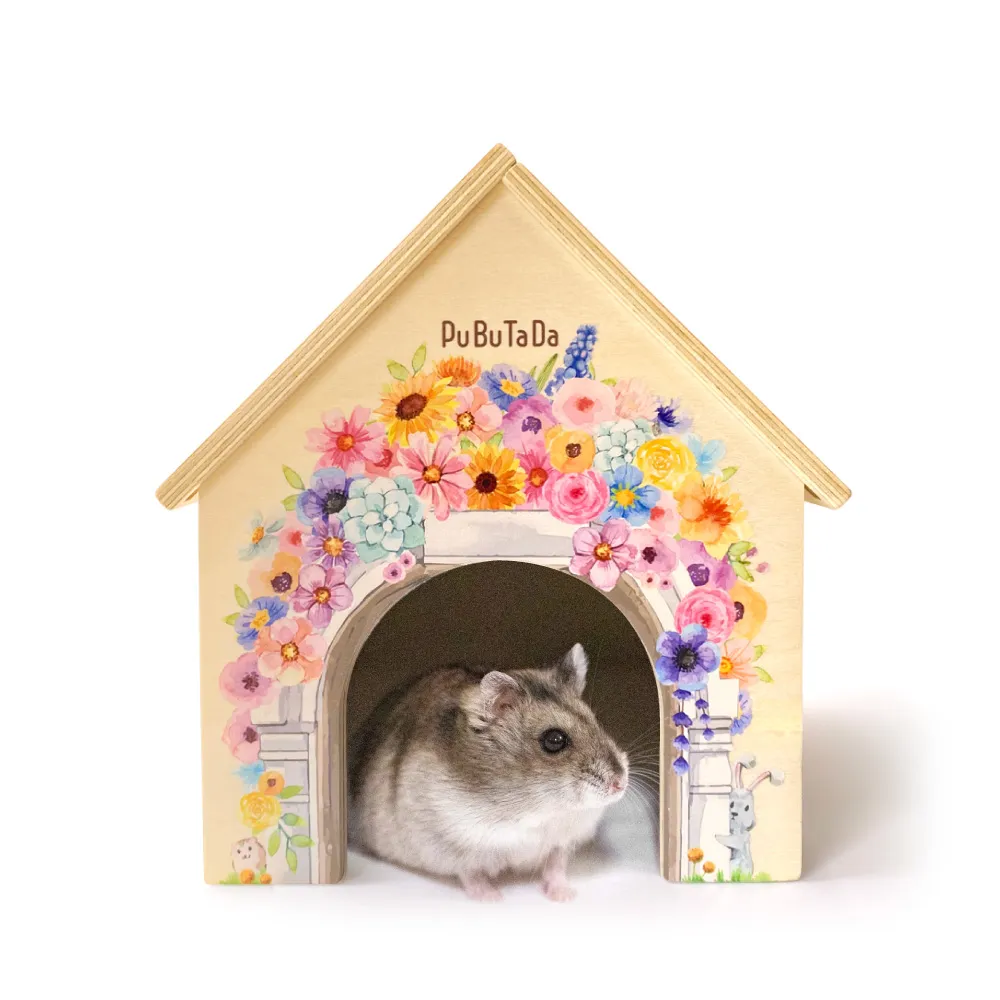 【PUBUTADA 噗噗噠噠】浪漫滿屋 小動物用小木屋(倉鼠 沙鼠 黃金鼠 躲避屋 科養 造景)