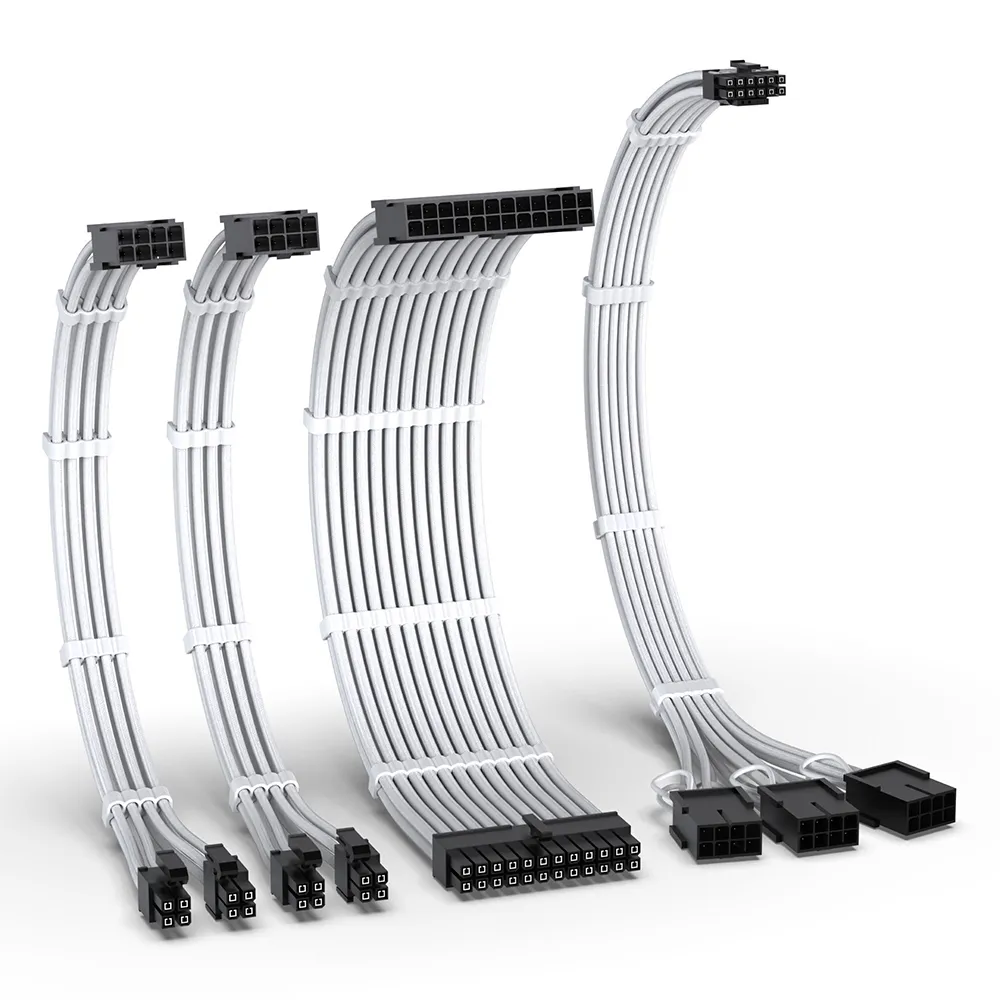 【EZDIY-FAB】16AWG PCIE5.0 12VHPWR電供延長編織線4件套-含GPU12+4pin轉8pinx3