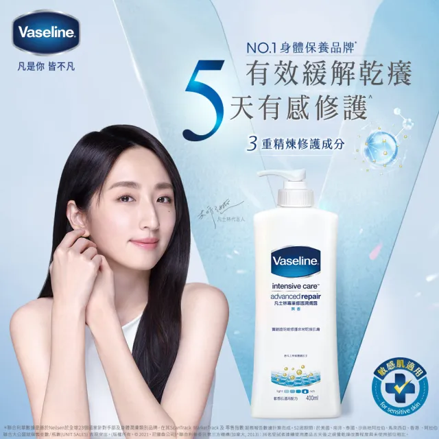 【Vaseline 凡士林】經典系列潤膚露獨家款 重量超值組(身體乳液 專業修護)