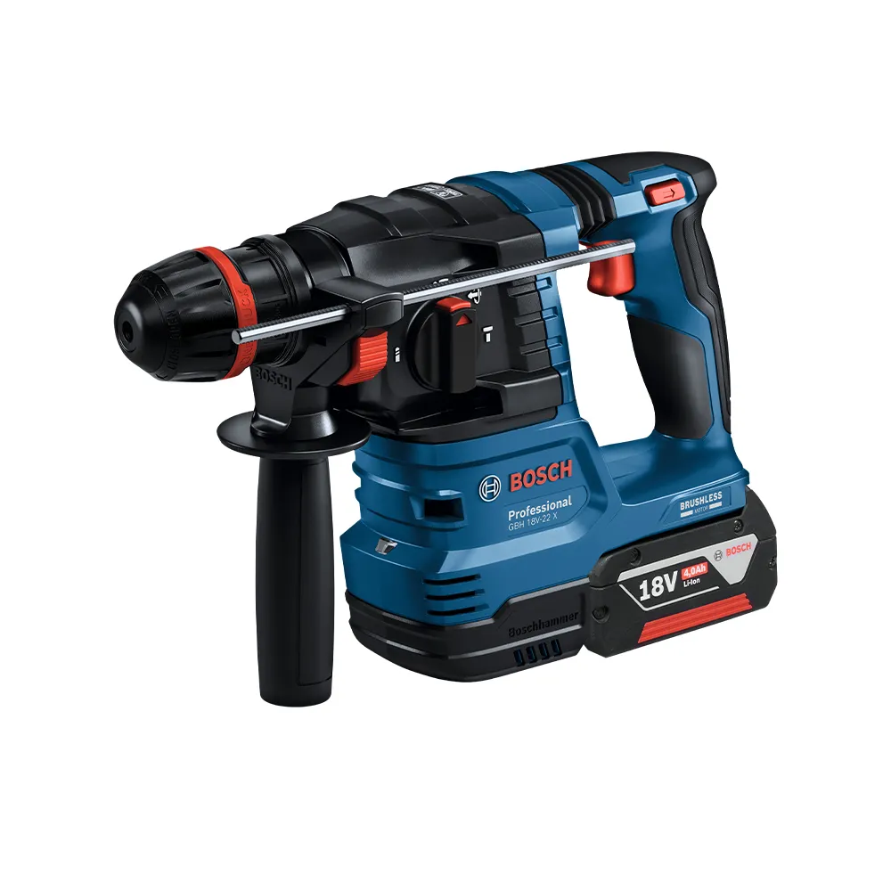 【BOSCH 博世】18V 免碳刷通用夾頭鎚鑽(GBH 18V-22 X 單機)