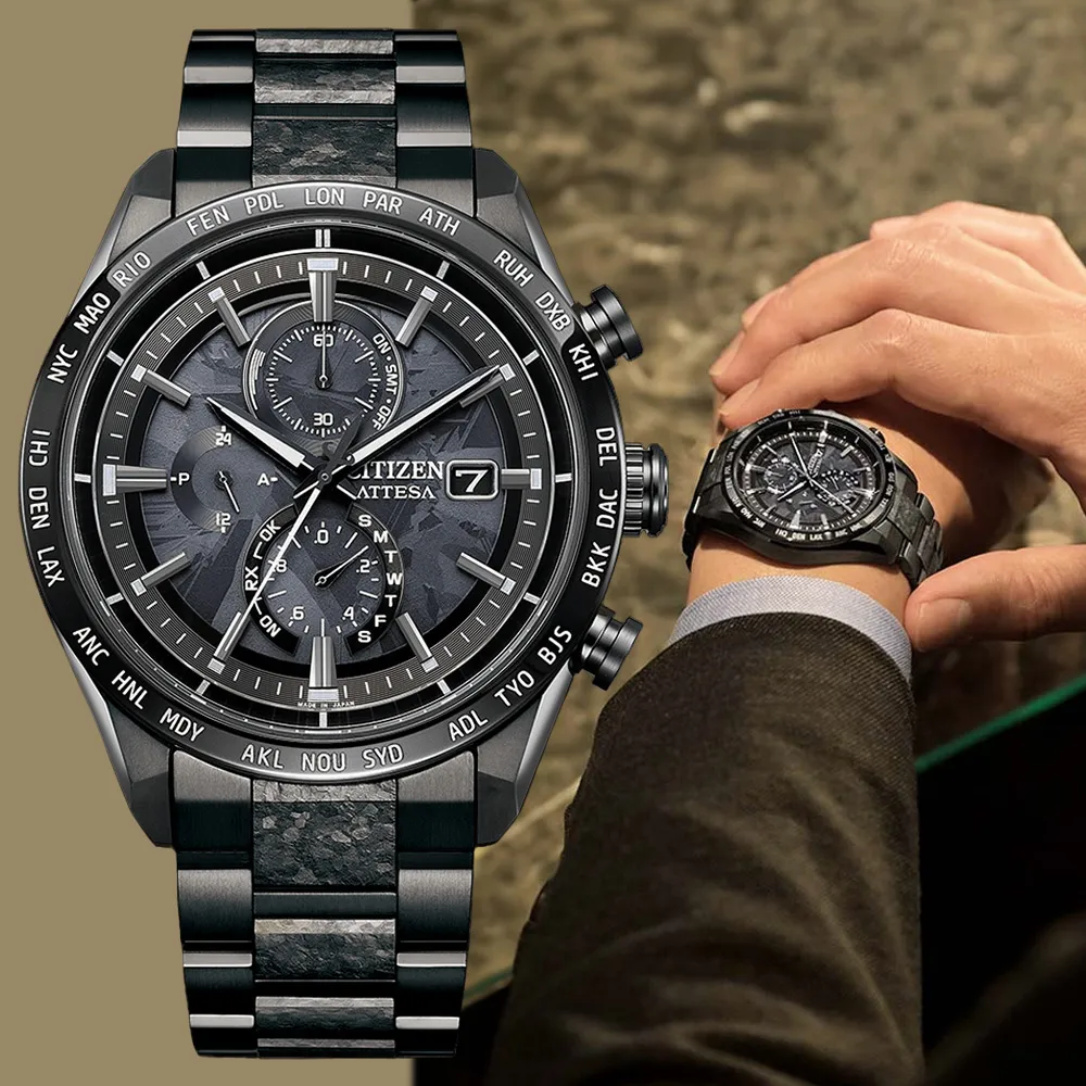 【CITIZEN 星辰】GENTS HAKUTO-R限定 光動能 電波 鈦 計時 男錶 石英錶 手錶 送禮 禮物(AT8287-62E)