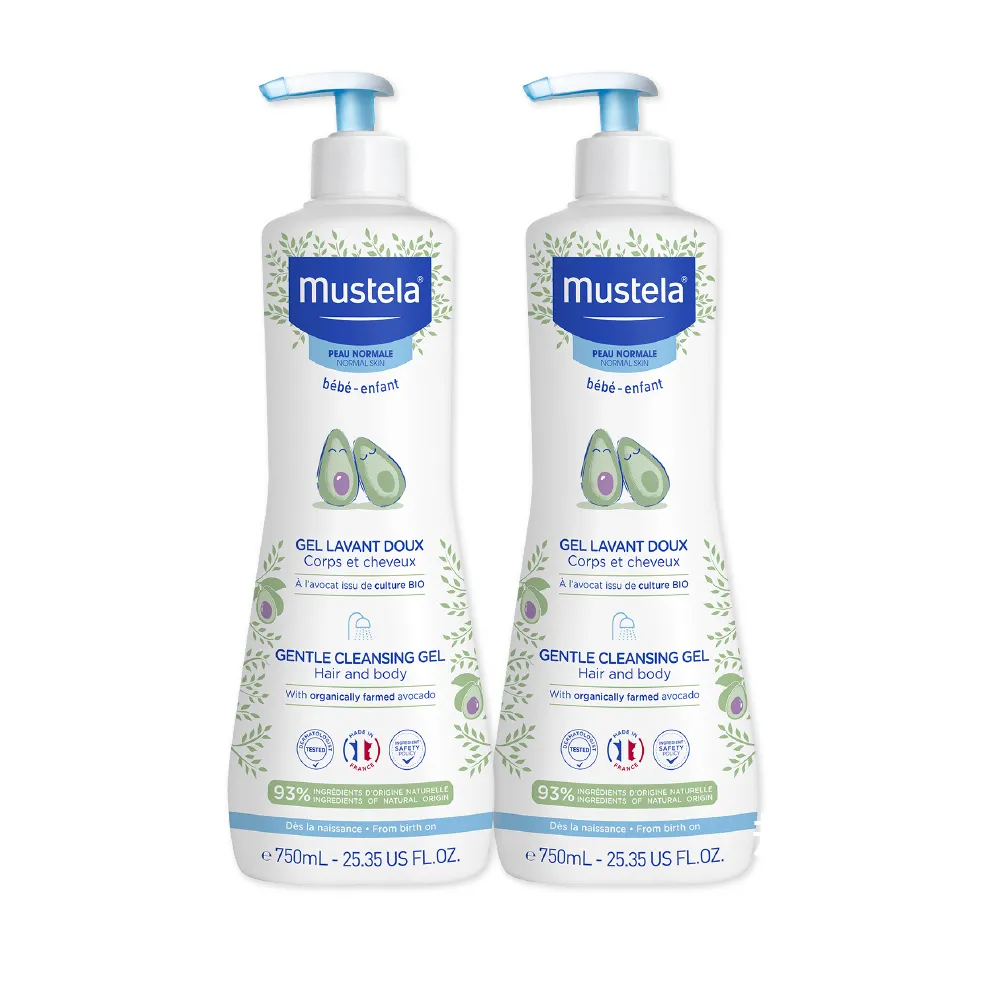 【Mustela 慕之恬廊】慕之幼 加量版多慕雙潔乳 750mlX2入(寶寶 嬰兒 沐浴乳洗髮精 公司貨 台灣獨家總代理)