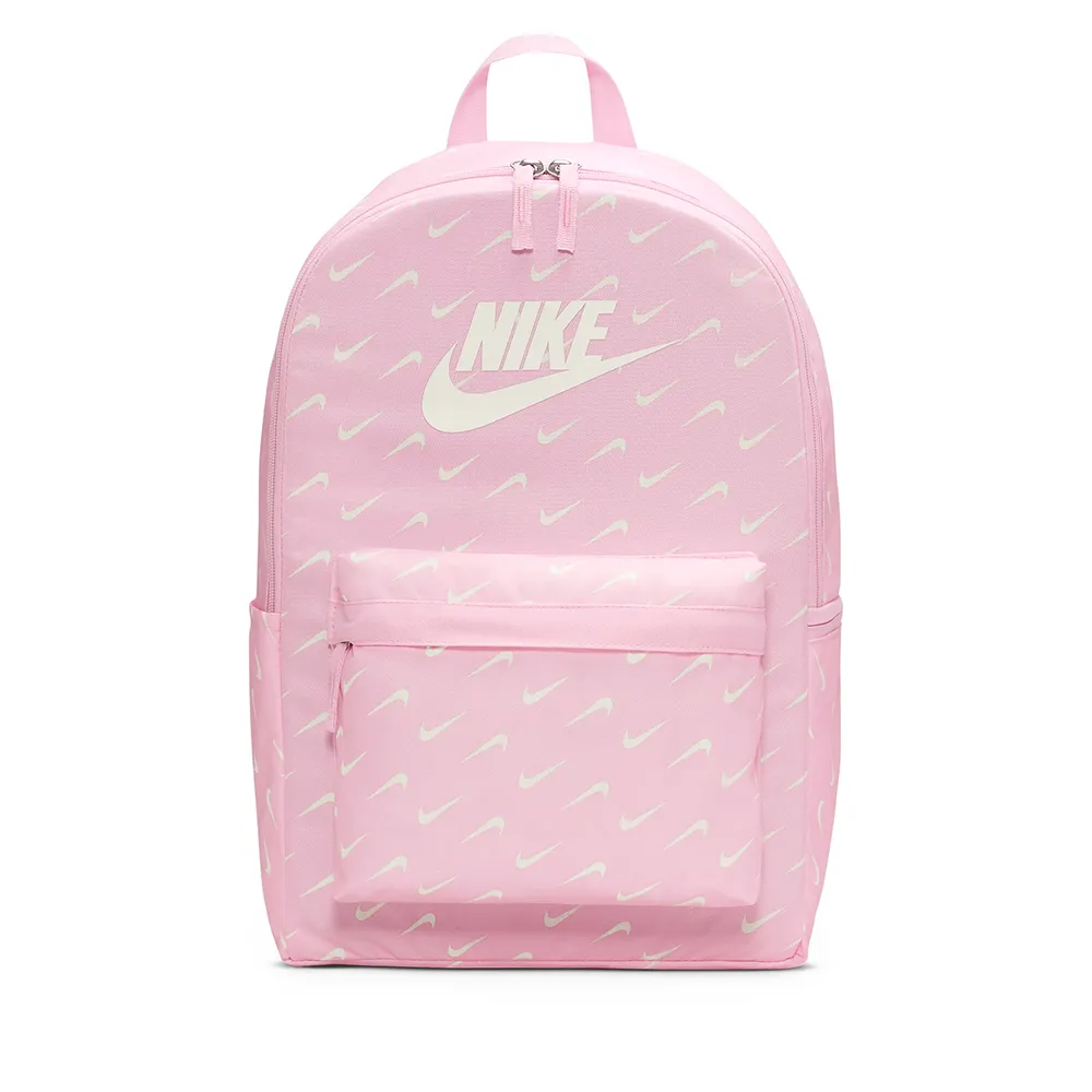 【NIKE 耐吉】後背包 書包 運動包 大容量 NK HERITAGE BKPK - SWOOSH DROP 粉白 HF6995-663
