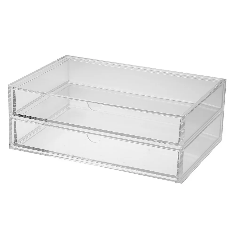 【MUJI 無印良品】可堆疊壓克力抽屜盒.2層.大/約25.5x17x9.5cm