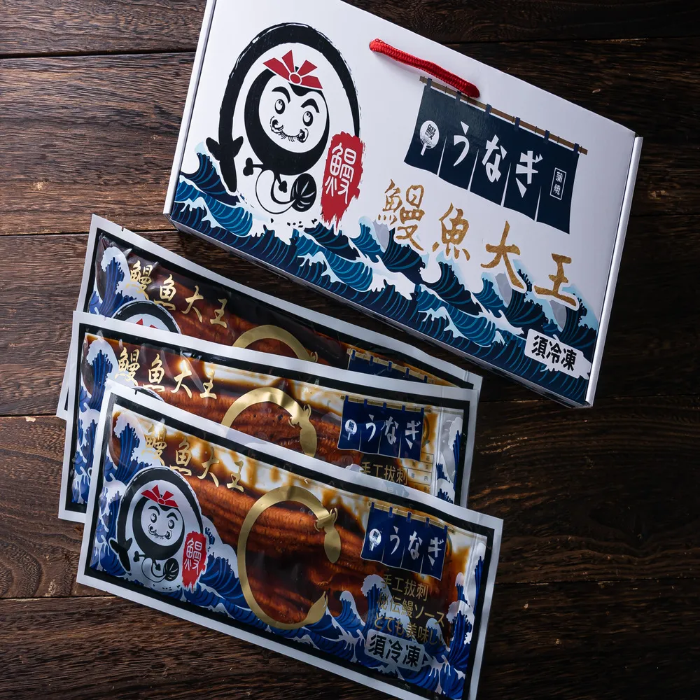 【King-eel 鰻魚大王】鰻魚大王  大滿足蒲燒鰻禮盒 共三尾一公斤一盒(鰻魚大王)