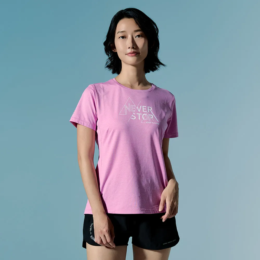 【ADISI】女輕量散熱速乾智能抑菌訓練圖T AL2611106 泡泡粉 S-XL｜抗UV 吸濕排汗 消臭 排汗衣 運動上衣
