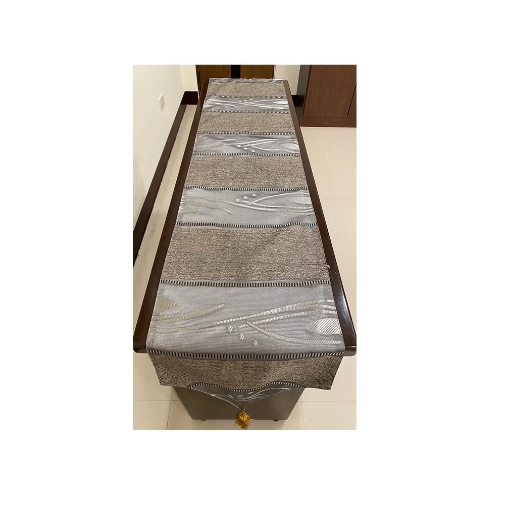 【J&N】保羅條紋雙層檯布38*178●灰色(1入)