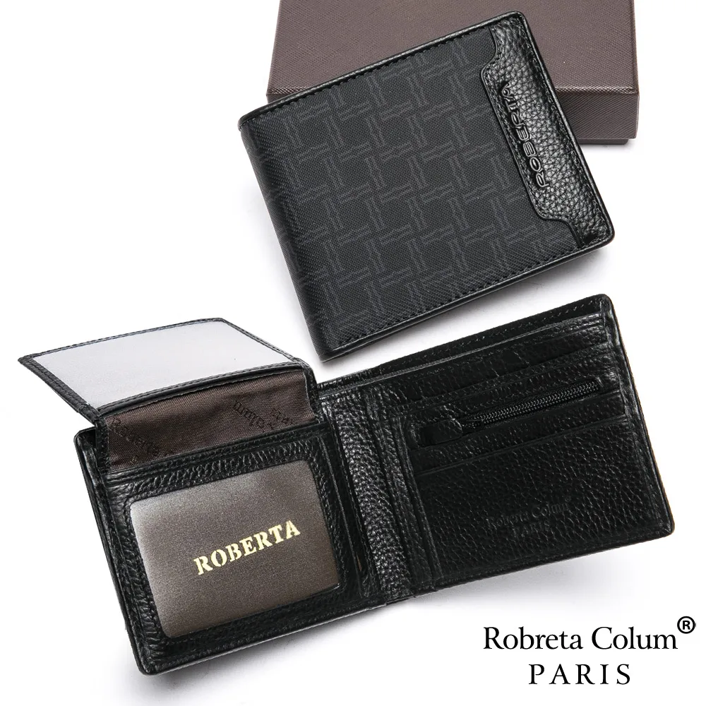 【Roberta Colum】雙11  尊爵頭層牛皮暗袋7卡3照可拆式上下翻短夾