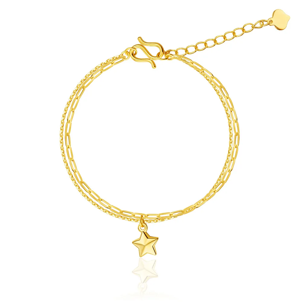 【Just Gold 鎮金店】星空之戀 黃金手鍊(網路限定)
