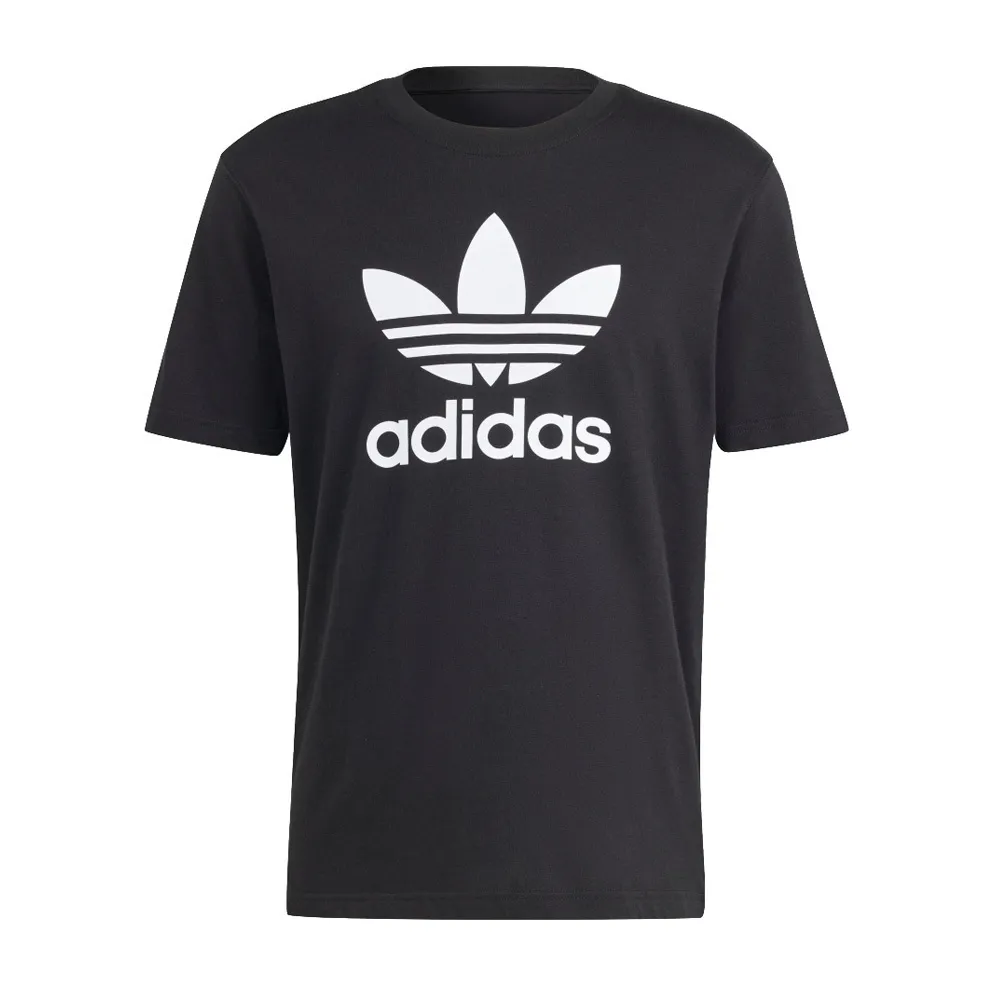 【adidas 愛迪達】Trefoil T-Shirt 男 短袖 上衣 T恤 運動 經典 三葉草 基本款 黑(IU2364)