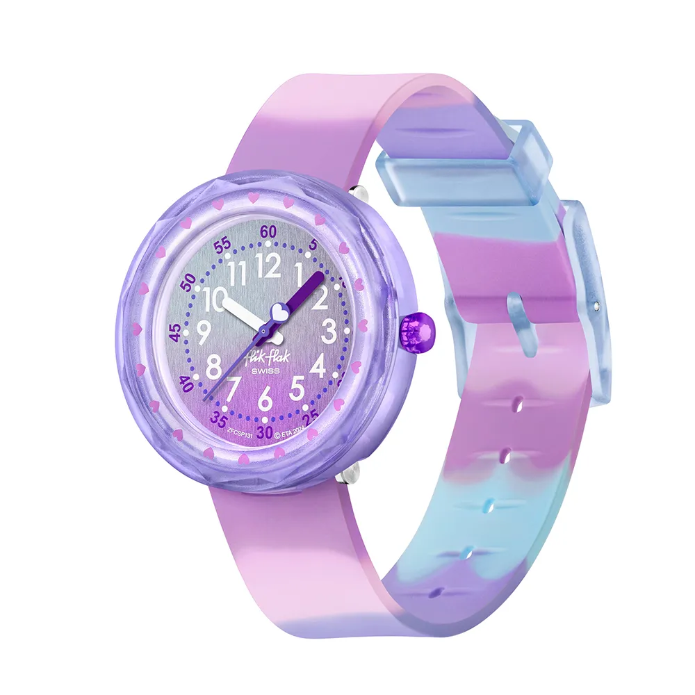 【Flik Flak】FUZE IN PURPLE 兒童手錶 兒童禮物/安全防水/瑞士製造 FCSP131(36.7mm)