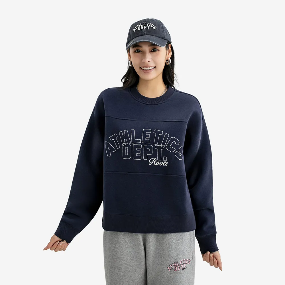 【Roots】Roots 女裝- ATHLETICS DEPARTMENT 圓領上衣(深藍灰)