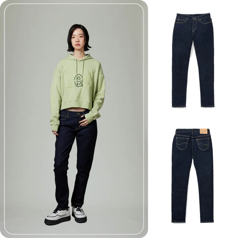 【Lee】女裝 牛仔褲 / 401 中腰標準小直筒 九分褲 清水洗(LB417058898)