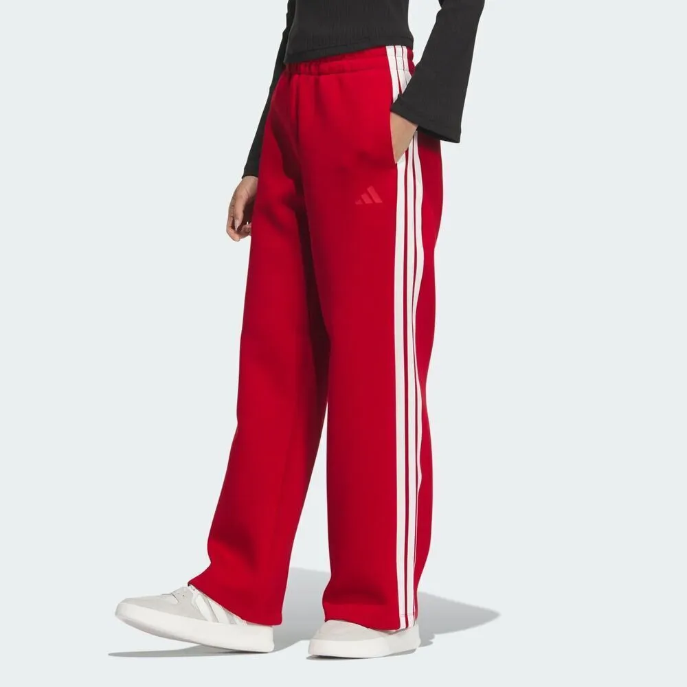 【adidas 愛迪達】Cw Wide Kn Pnt 女 長褲 運動長褲 休閒長褲 CNY 新年 紅 白 亞版(JZ1643)