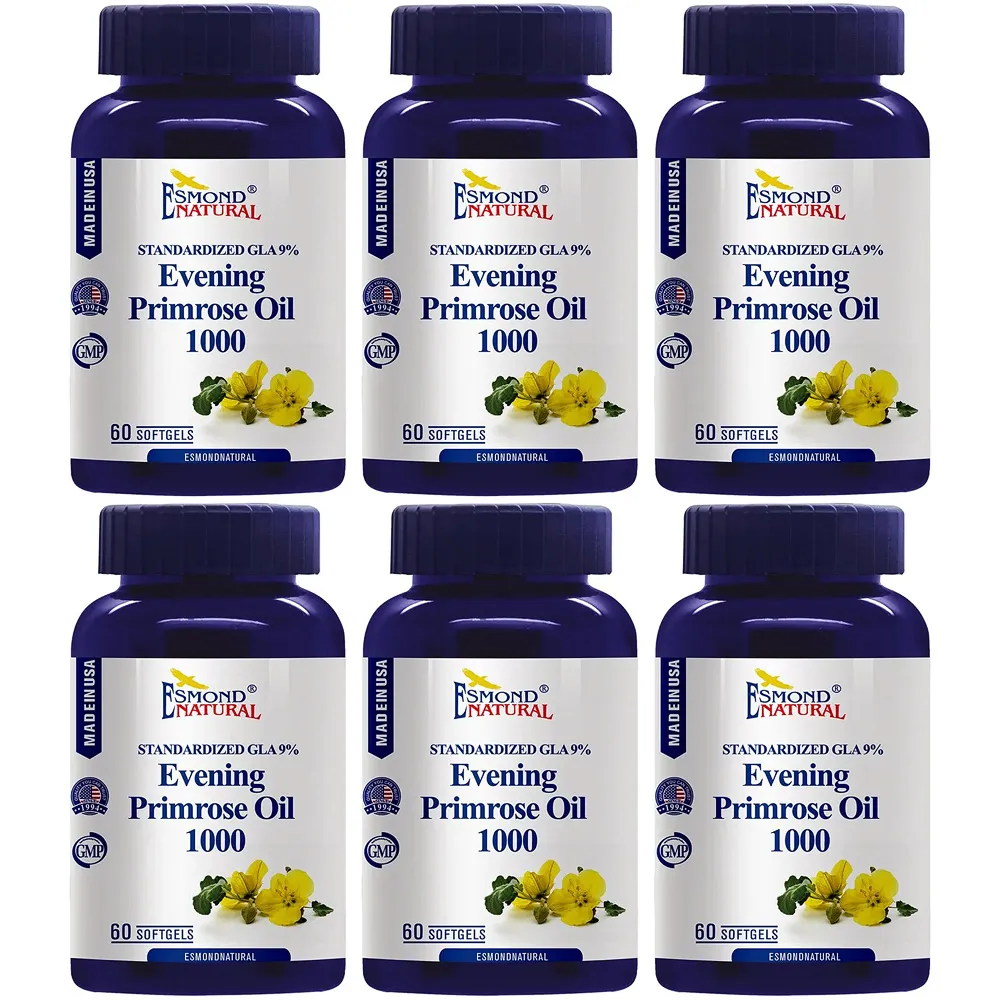 【Esmond Natural 愛司盟】月見草油1000軟膠囊6瓶 (60顆/瓶)