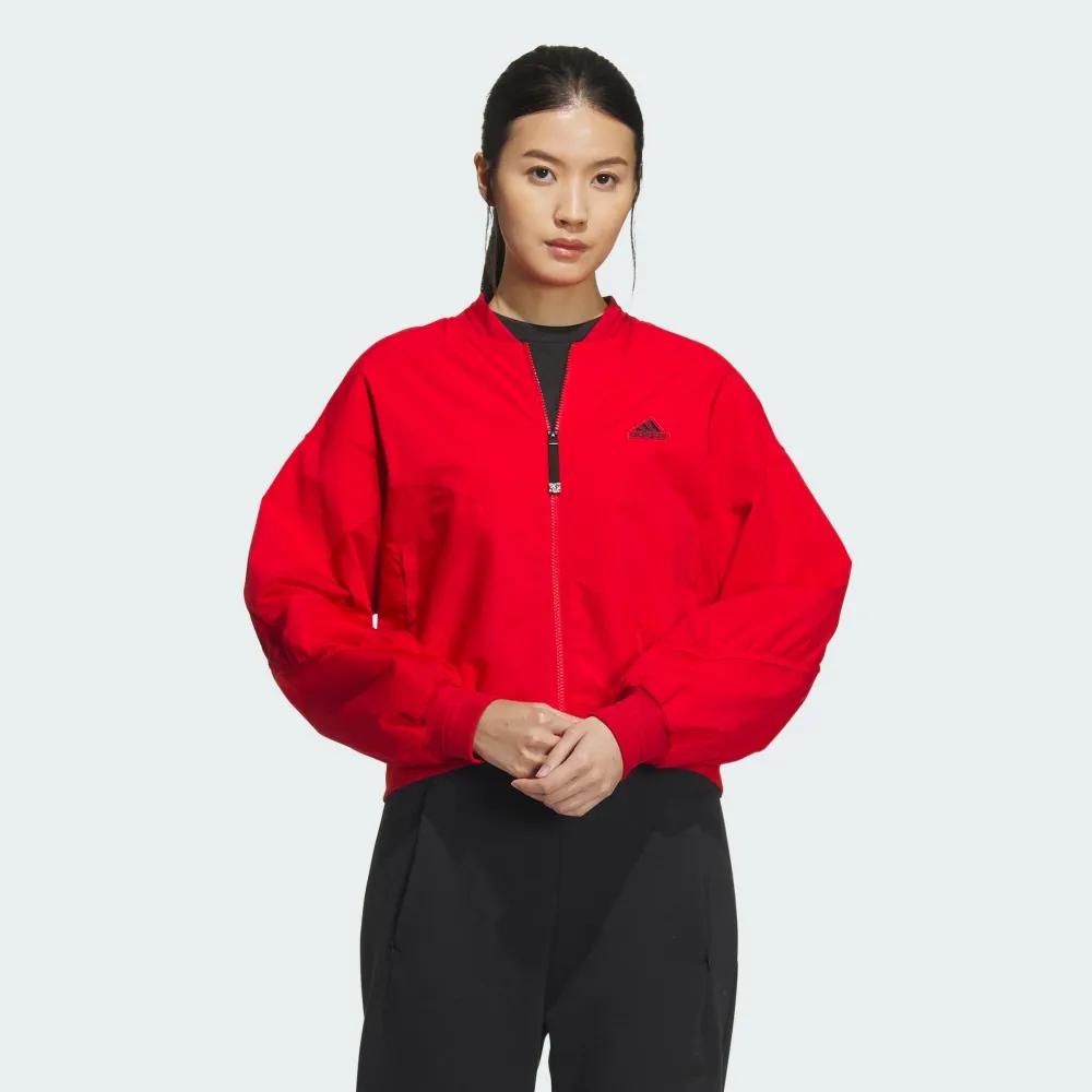 【adidas 愛迪達】運動服 休閒外套 女外套 BOMBER JKT(IM8873)