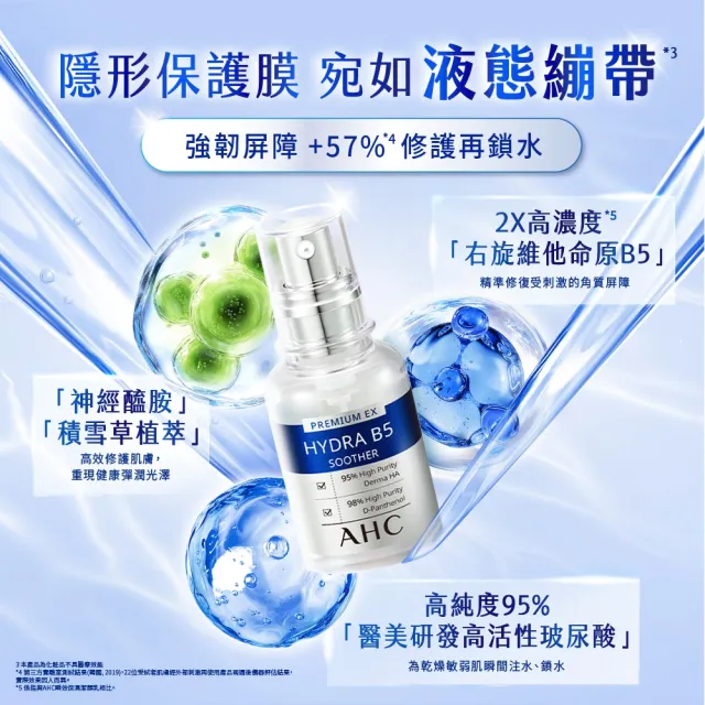 【AHC】雙11獨家★B5玻尿酸保濕精華液重磅囤貨組_30mlx10入(右旋B5/玻尿酸/保濕霸主/高效修護/敏感肌適用)