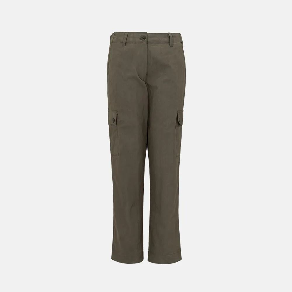 【Timberland】女款褐綠色工裝長褲(0YH53AIE)