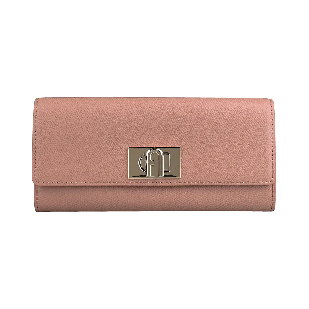 【FURLA 芙拉】FURLA 1927系列旋扣式長夾(粉)
