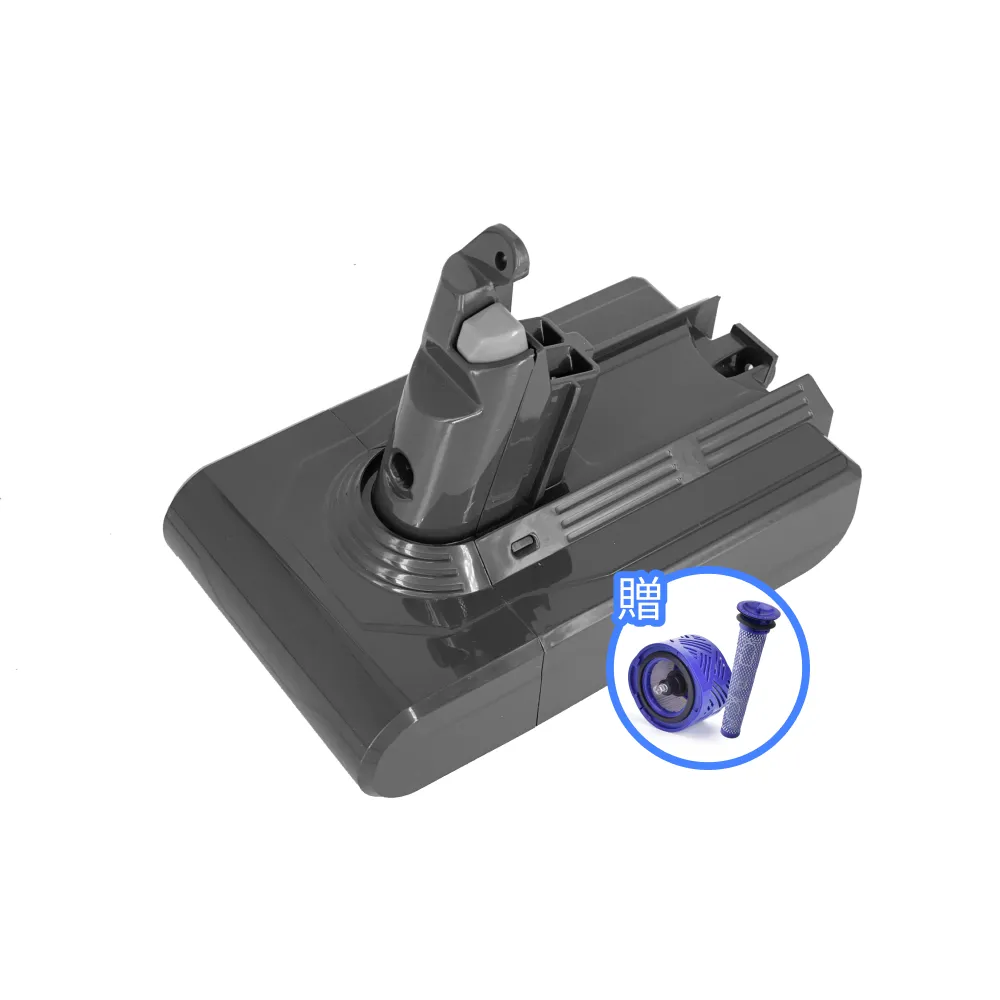 【CHAK】Dyson V6吸塵器 高容量3000mAh鋰電池 DC6230 加贈濾網組(Dyson 副廠電池 戴森吸塵器配件)